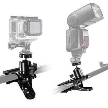 SLFC® Tripod Camera Clip Clamp - Flexible Mount for Cameras