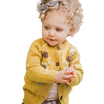 Hand-Knitted Baby Cardigan with Embroidery - Cozy Winter & Autumn Wear for Girls 3-4 Years