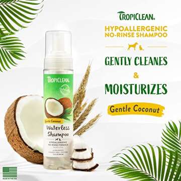 TropiClean Hypoallergenic Waterless Dog Shampoo | Dry Shampoo for Dogs With Sensitive Skin | Natural...