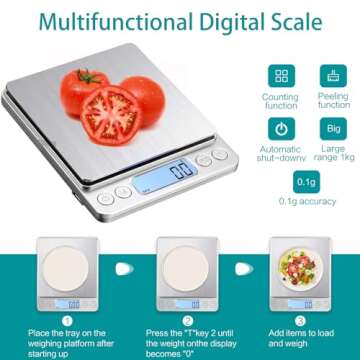 Versatile Digital Kitchen Scale for Cooking, Baking & Meal Prep