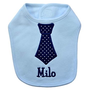 Funny Girl Designs Personalized BIB for Baby Boys Embroidered with Your Custom Name with Fabric Tie ...