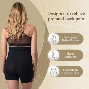 Belevation Womens Maternity Shapewear Mid-Thigh Pettipant X-Large Black