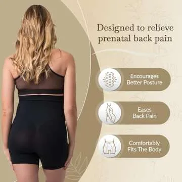 Belevation Womens Maternity Shapewear Mid-Thigh Pettipant X-Large Black