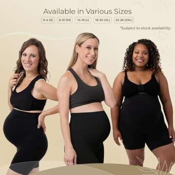 Belevation Womens Maternity Shapewear Mid-Thigh Pettipant X-Large Black