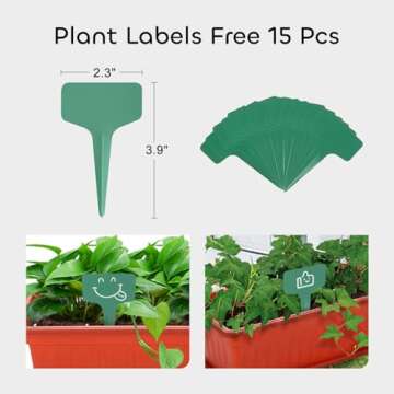 GROWNEER 6 Packs 15 Inches Terracotta Color Flower Window Box Plastic Vegetable Planters Long Pots w...