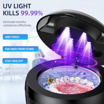 Ultrasonic Retainer Cleaner for Dental Hygiene and Jewelry