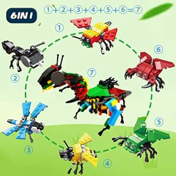 WODMAZ 24 Packs Insect Building Blocks, Insect Animals Building Toy for Easter Gifts Classroom Prize...