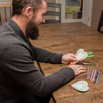 RIVCOIM Heart Doilies: Elegant Paper Doilies for Crafts and Valentines 4 inch - 100 Pcs of Paper Heart Doilies in Red, Pink, White, Blue (25 Each) - Perfect for Creative Decorations.