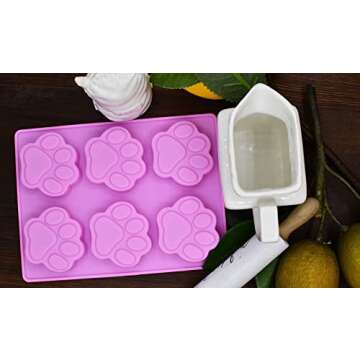 2 Pack Dog Homemade Treat Mold, Puppy Dog Paw Shaped, Reusable Silicone Molds, Easy to clean, Suitable for Microwave Oven, Refrigerator