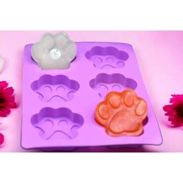 2 Pack Dog Homemade Treat Mold, Puppy Dog Paw Shaped, Reusable Silicone Molds, Easy to clean, Suitable for Microwave Oven, Refrigerator