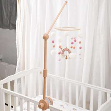 Crib Mobile Arm | Wooden Crib Mobile Holder | Nursery Decor for Newborn Boys and Girls