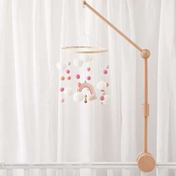 Crib Mobile Arm | Wooden Crib Mobile Holder | Nursery Decor for Newborn Boys and Girls