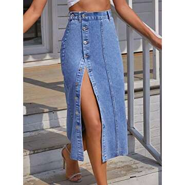 High Waisted Denim Jean Skirt for Women - ELSTAROA