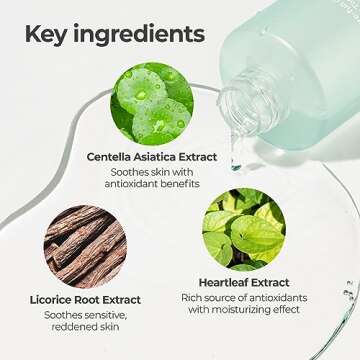 numbuzin No.1 Toner | Pure-Full Calming Herb Toner | Breakouts, Redness, Excess Oil Control | Centella Asiatica, Heartleaf, Licorice Root | Acne-Prone, Sensitive Skin | 10.14 fl. oz.