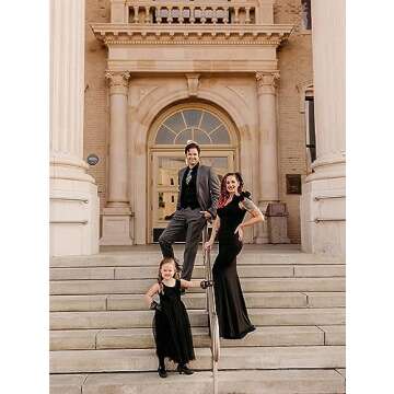 BEAGIMEG Women's Sexy Ruffle Sleeve Elegant V Neck Backless Evening Formal Maxi Dress Black