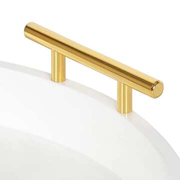 Kate and Laurel Lipton Modern Round Tray, 15.5" Diameter, White and Gold, Decorative Accent Tray for Storage and Display