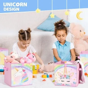 WERNNSAI Unicorn Storage Bins - Fun Organizers for Kids