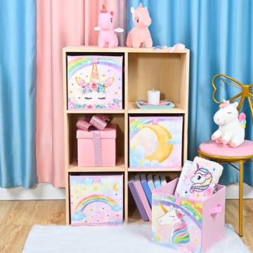 WERNNSAI Unicorn Storage Bins - Fun Organizers for Kids