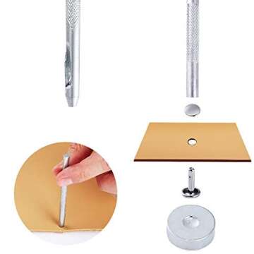 Caydo 360 Sets 3 Sizes Leather Rivets Double Cap Rivet Tubular Metal Studs with 4 Fixing Tools and Punching Pliers for Leather Craft/Shoes/Bags/Belts Repair Decoration 4 Colors