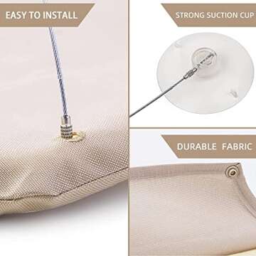 PETPAWJOY Cat Window Perch, Strong Suction Cups Easy Clean Safety Cat Hammock Window Seat for Large ...