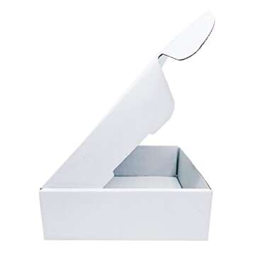 Small White Box 6 x 6 x 2 Inch 50 Pack Recyclable Corrugated Gift Mailers Storage Business Packaging Shipping Boxes