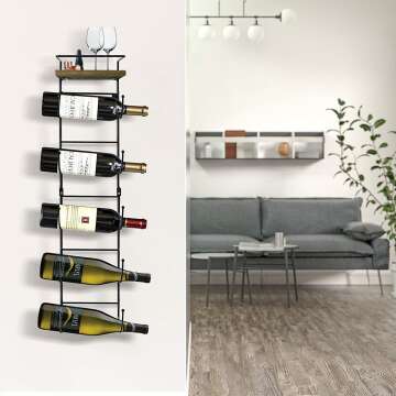 Wall Mounted Towel Rack with Top Shelf & Organizer