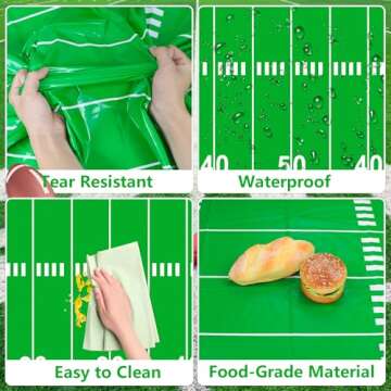 Football Party Supplies for 40 Guests, Disposable Tableware Set includes Football Formation Tactics Plates, Football Napkins, Football Field Tablecloths for Football Game Day, Football Birthday Party