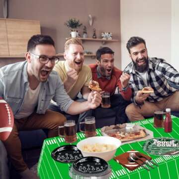 Football Party Supplies for 40 Guests, Disposable Tableware Set includes Football Formation Tactics Plates, Football Napkins, Football Field Tablecloths for Football Game Day, Football Birthday Party