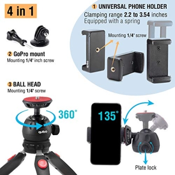 Qubo Mini Tripod for Cameras and Phones - Compact Stand