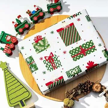 WRAPAHOLIC Christmas Wrapping Paper Set - 4 Rolls Deluxe