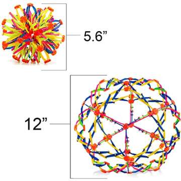 4E's Novelty Expandable Breathing Ball - Stress Reliever Fidget Toys Expands from 6 to 12" for Yoga, Anxiety, Relaxation - Expanding Sphere for Kids & Adult Gift Idea