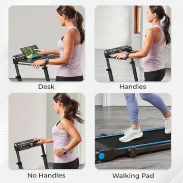 Lifepro Treadmill with Desk 3-in-1 Foldable Walking Pad - Compact Portable Small Folding Treadmill f...