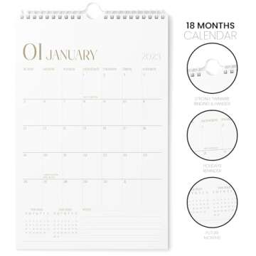 Karto Wall Calendar 2025 - Vertical 11x17 inch Runs Until June 2026 - Boost Your Productivity and Ea...