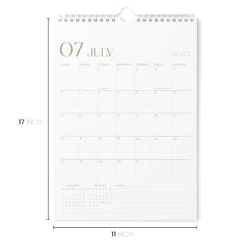 Karto Wall Calendar 2025 - Vertical 11x17 inch Runs Until June 2026 - Boost Your Productivity and Easy Planning with the Aesthetic Monthly Calendar - Stylish