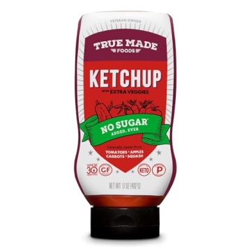 True Made Foods Healthy No Sugar Ketchup Squeeze Bottles