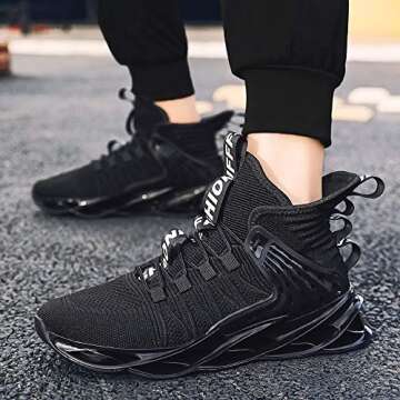 Hello MrLin Men's Running Shoes Non Slip Athletic Tennis Walking Blade Type Sneakers Hip Hop