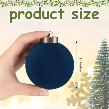 Liliful 15 Pcs Velvet Christmas Balls Bulk Flocked Christmas Tree Ball Ornaments Plastic Xmas Decora...