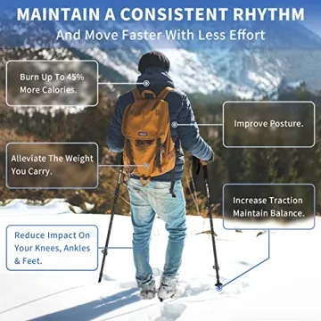 Aihoye Trekking Hiking Poles - Lightweight Adjustable 2 Pack