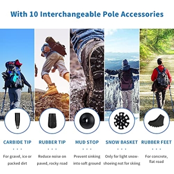 Aihoye Trekking Hiking Poles - Lightweight Adjustable 2 Pack