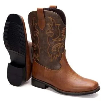 YZNVCG Cowboy Boots for Men - Classic Western Style