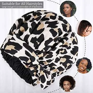 Satin Bonnet for Women, Silk Bonnet for Curly Hair, Silk Hair Bonnet for Sleeping Satin Bonnets for Black Women, Extra Large Bonnet with Tie Band