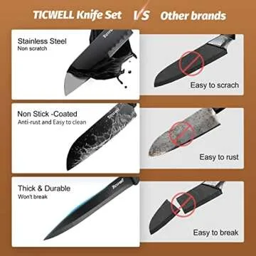 Buy TICWELL 19-Piece Kitchen Knife Set with Acrylic Stand