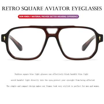 PORADAY Retro Blue Light Blocking Glasses for Everyone