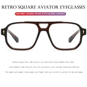 PORADAY Retro Blue Light Blocking Glasses for Everyone