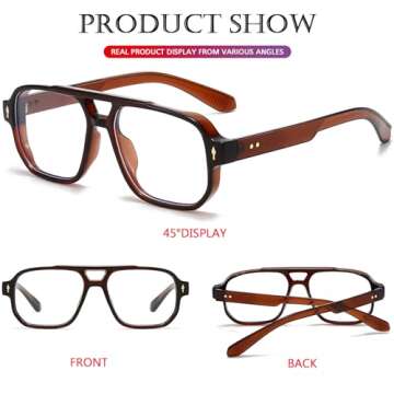 PORADAY Retro Blue Light Blocking Glasses for Everyone