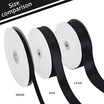 TONIFUL Solid Satin Ribbon 1" x 100yds for Crafting & Gifting