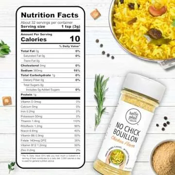 Hella Phat Vegan No Chick Bouillon - Lower Sodium, Flavor-Packed Vegan Broth Powder - Gluten-Free, N...