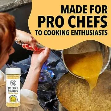 Hella Phat Vegan No Chick Bouillon - Lower Sodium, Flavor-Packed Vegan Broth Powder - Gluten-Free, Non-GMO for Soups, Ramen, Gravy & More - Easy-Dispense, Leak-Proof Shaker Bottle