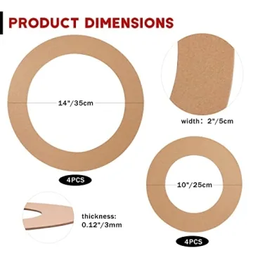 Sntieecr Cardboard Floral Wreath Hoops for Craft Projects