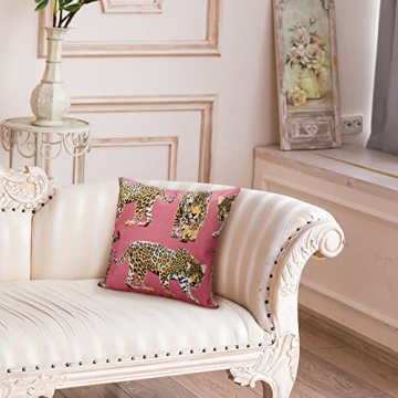 Buryeah Leopard Preppy Throw Pillow Covers Duo 18x18